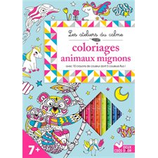 Coloriages animaux mignons : 7 + : Livre + 10 crayons de couleur dont 5 fluo ! : Les ateliers du cal