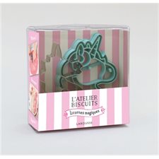 L'atelier biscuits licornes magiques : Coffret avec 1 livre + 1 emporte-piêce en relief + 1 autre po