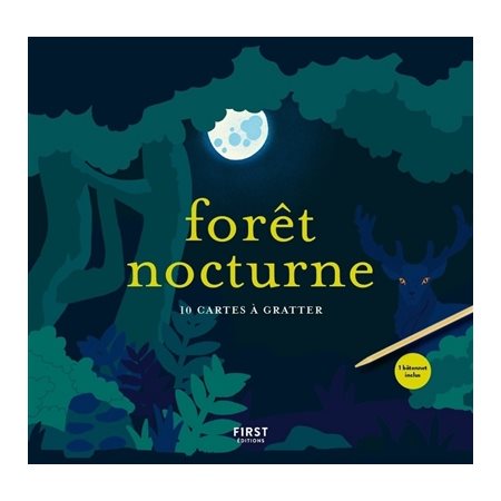 Forêt nocturne : 10 cartes à gratter : 1 bâtonnet inclut