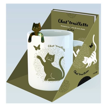 Coffret chat'touillette : Comprend 1 livre très drôle + 1 touillette + 1 mug