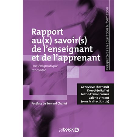 Rapport au(x) savoir(s) de l'enseignant et de l'apprenant