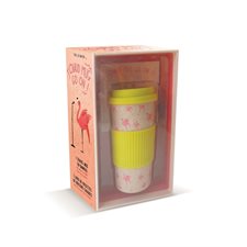 Coffret chaud mug go on : Comprend 1 livre de 50 recettes + 1 travel mug en bambou avec anneau silic