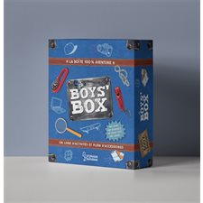 La Boys' box : Coffret avec 1 livre d'activités + 1 loupe + 1 boussole + 1 casse-tête + 1 lampe, etc