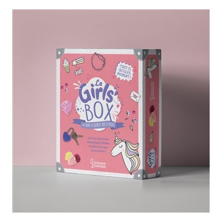 La girls' box : Coffret avec 1 livre d'activités + 1 cadenas + magnets à colorier + fils pour bracel