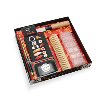 Sushis, makis & Cie : Coffret avec 1 livre de recettes + 1 moule à sushis + 1 couteau en bois et ino