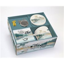 Un thé au bord du lac : Coffret avec 1 livre de thé + 1 tasse à thé + 1 personnage porte-sachet + 1