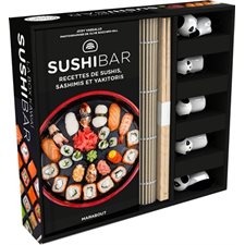 La box kawaï sushibar : Coffret avec 1 livre de recettes + baguettes japonaises + porte-baguettes ka