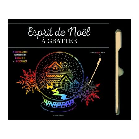 Esprit de Noël à gratter : 6 illustrations scientillantes à gratter et à encadrer