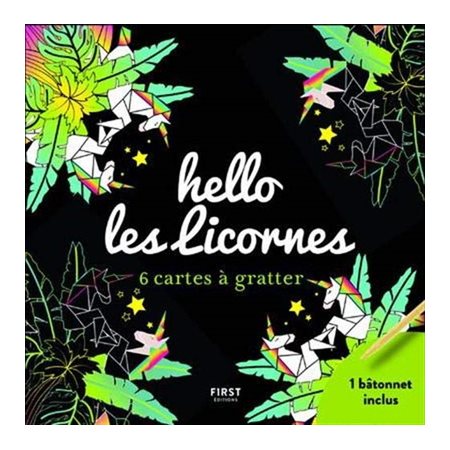 Hello les licornes : 6 cartes à gratter