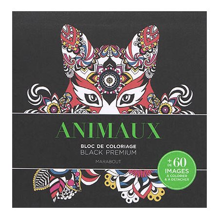 Animaux : Bloc de coloriage black premium : + de 60 images à colorier & à détacher