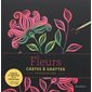 Fleurs : Cartes à gratter : Coloriage antistress : 1 stylet inclus