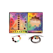 Bracelets d'harmonie de vos chakras : Coffret avec 1 livre + 7 liens + 14 bloque-pierres +14 pierres