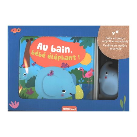 Au bain, bébé éléphant ! : Mon premier livre de bain : Coffret 1 livre + 1 jouet