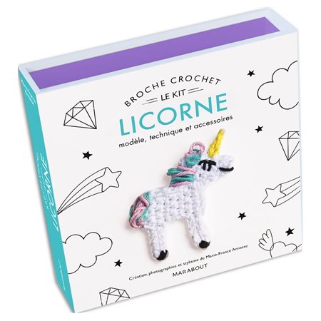 Le kit broche crochet licorne