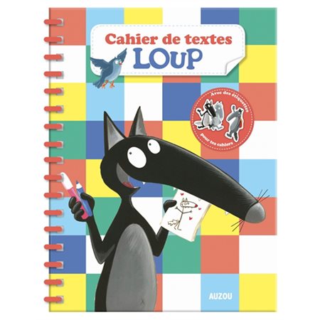 Cahier de textes Loup : Avec des étiquettes pour tes cahiers