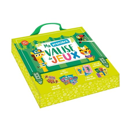 Ma première valise de jeux : 1 jeux de memory; loto; 5 familles; dominos : Dès 3 ans