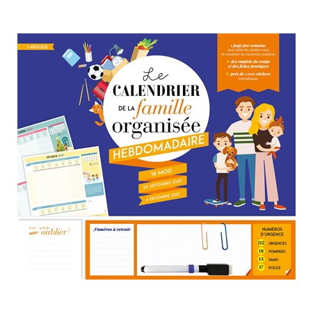 Le calendrier de la famille organisée : 2020-2021 : Hebdomadaire : 16 mois de septembre 2020 à décem