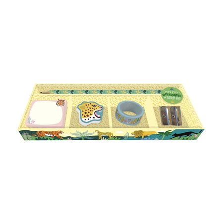 Mes p'tits accessoires de papeterie : Coffret comprenant 1 crayon, 1 efface, 1 paquet post-it; 1 rou