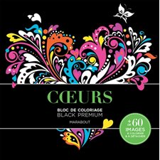 Coeurs : Bloc de coloriage : Black premium