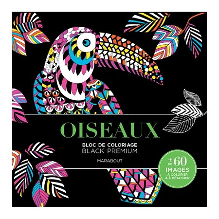 Oiseaux : Bloc de coloriage : Black premium