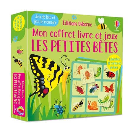 Mon coffret livre et jeux les petites bêtes : Dès 3 ans : Jeu de loto et jeu de mémoire