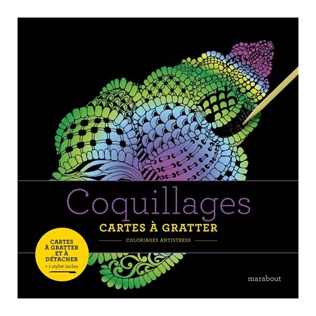 Coquillages : Cartes à gratter : Coloriages à gratter antistress