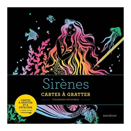 Sirènes : Cartes à gratter : Coloriages à gratter antistress