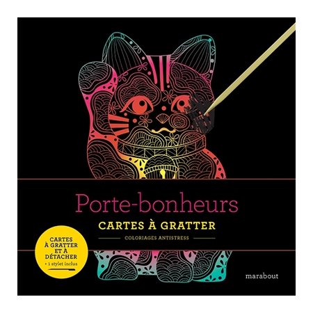 Porte-bonheurs : Cartes à gratter : Coloriages à gratter antistress