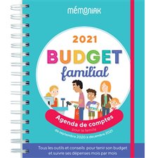 Budget familial 2021 : Agenda de comptes pour la famille : De septembre 2020 à décembre 2021
