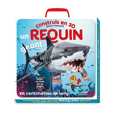 Construis en 3D un requin géant : 3 ans et + : 90 cm de long, sans colle : Avec un livre de 48 pages