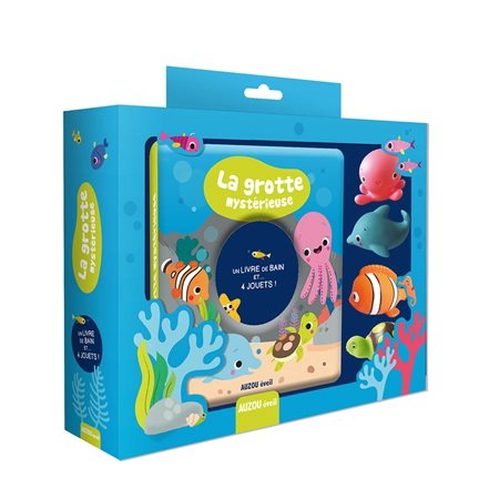 La grotte mystérieuse : Coffret : Mon premier livre de bain avec 4 jouets