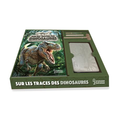 Sur les traces des dinosaures : Coffret : 1 documentaire de 64 pages + 1 squelette de diplodocus à d