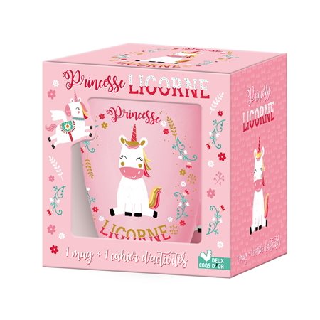 Princesse licorne : Coffret : 1 mug + 1 cahier d'activités avec des jeux et des recettes