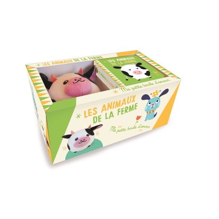 Les animaux de la ferme : Ma petite boule d'amour : Coffret : 1 livre + 1 peluche