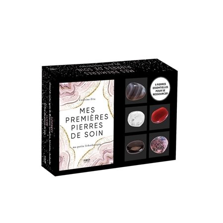 Mes premières pierres de soin : Coffret comprenant 1 livre de 160 pages + 5 pierres essentielles pou