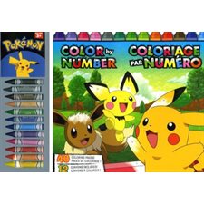 Pokémon : Coloriage par numéro : Géant : 40 pages de coloriages + 12 crayons à colorier !