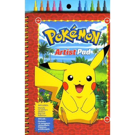 Pokémon : Artist pad : 3+ : Inclus pochoirs, autocollants, 10 marqueurs + 4 personnages prédécoupés