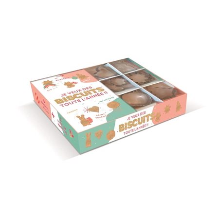 Je veux des biscuits toute l'année !! : Coffret comprenant 1 livre de recettes + 6 emporte-pièces