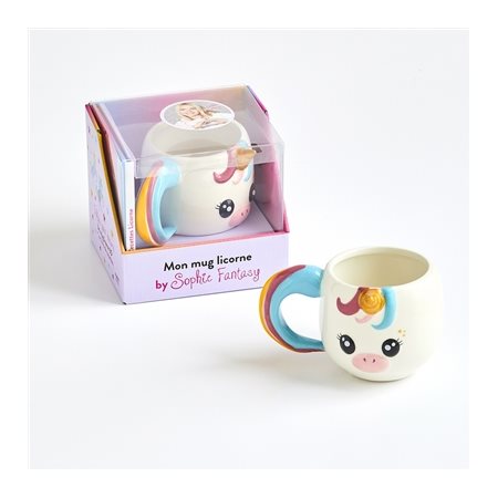 Mon mug licorne by Sophie Fantasy : Coffret : 1 livre de 18 recettes mug cakes + 1 mug 3D licorne