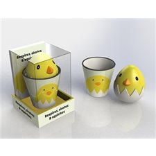 Coffret : Poussin : Respirez, sirotez & squichez ! : mug + squichy poussin