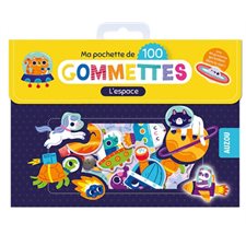L'espace : Ma pochette de gommettes : 100 gommettes : Avec des gommettes qui brillent dans le noir !