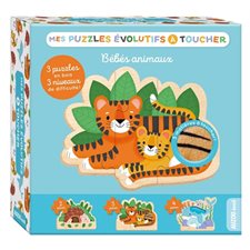 Bébés animaux : Mes puzzles évolutifs à toucher : Mes premiers jeux en bois