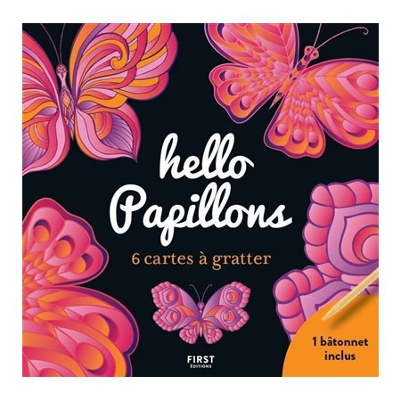 Hello papillons : 6 cartes à gratter