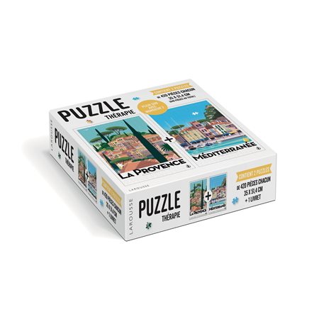 Plein Sud avec Monsieur Z : Puzzle thérapie : Contient 2 puzzle de 420 pièces chacun : La Provence, Méditerranée