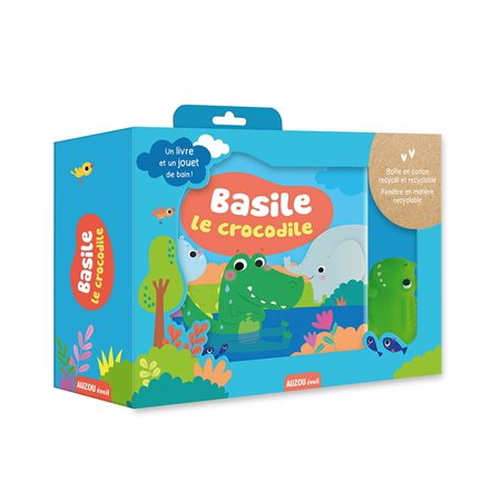 Basile le crocodile : Mon premier livre de bain : 1 livre + 1 jouet de bain
