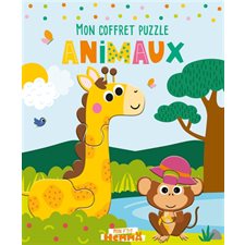 Mon coffret puzzle animaux : 5 puzzles animaux : 1 ouistiti; 1 girafe, 1 lion, 1 éléphant + 1 crocodile : 4+ : 3 pièces par puzzle