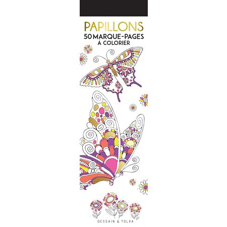 Papillons : 50 marques-pages à colorier