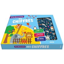 À la découvert des chiffres : Coffret comprenant 1 livre pour apprendre et jouer + 1 plateau géant aimanté + 101 pièeces magnétiques