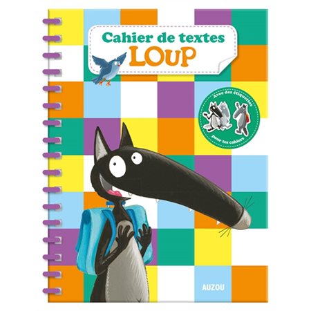 Cahier de textes Loup : Avec des étiquettes pour tes cahiers