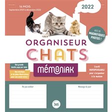 Organiseur chats 2022 : Mémoniak : Avec de magnifique photos ! : 16 mois : De septembre 2021 à décembre 2022